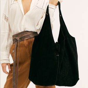 Free People Paris Suede Tote Black